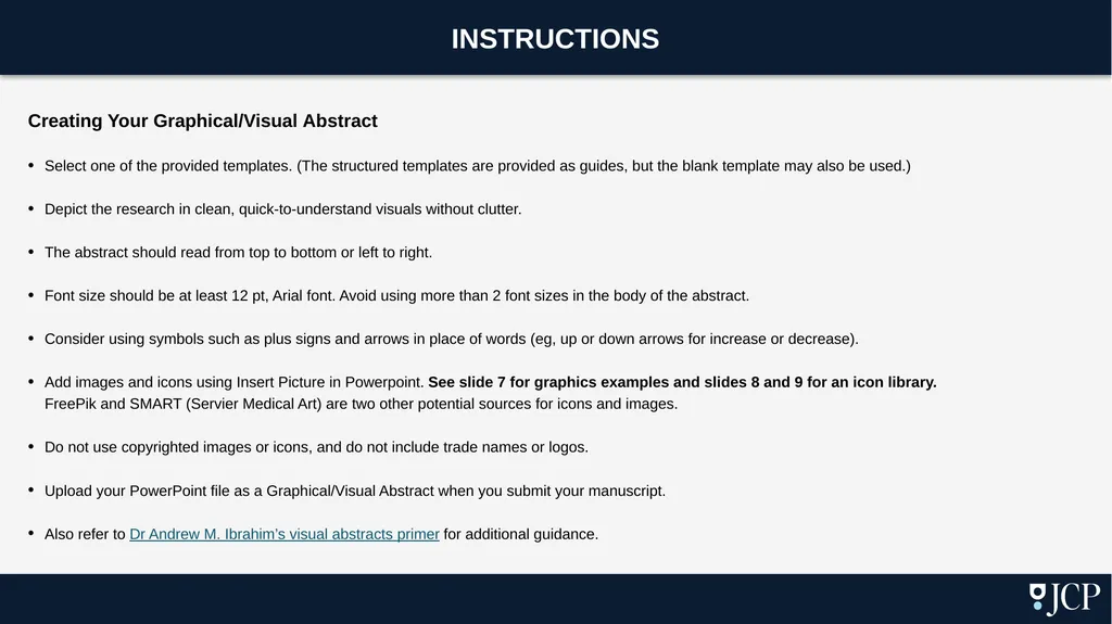 Graphical/Visual Abstracts INSTRUCTIONS Creating - slide 2 of 9