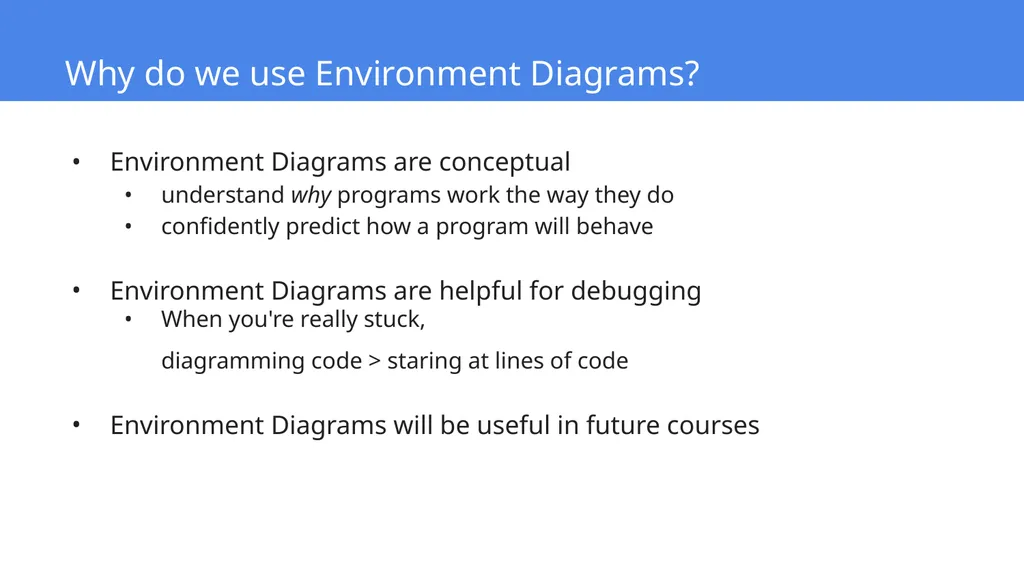 Environment Diagrams Slides adapted from Berkeley - slide 3 of 21