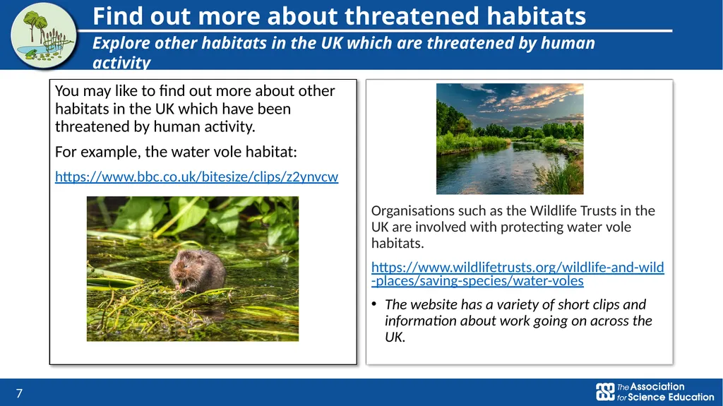 Living things and their habitats Changing - slide 7 of 9
