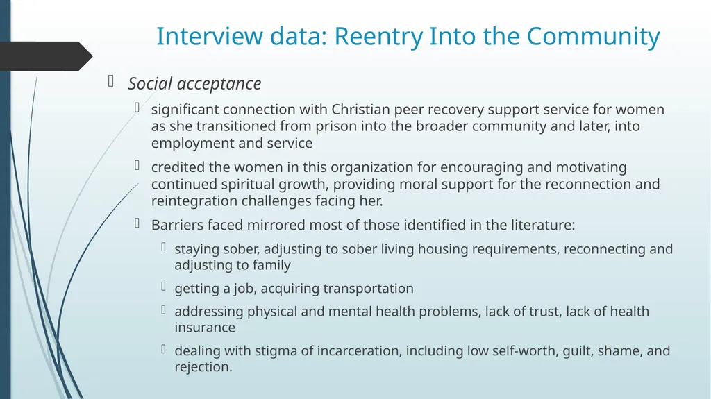 The Case of Reintegration of Women Post - slide 28 of 39