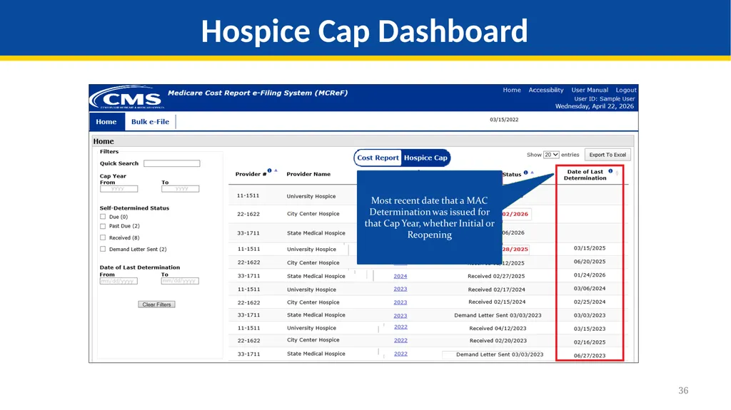 Medicare Part A Cost Report e-Filing Updates - slide 36 of 89