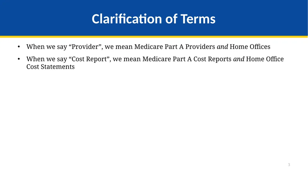 Medicare Part A Cost Report e-Filing Updates - slide 3 of 89