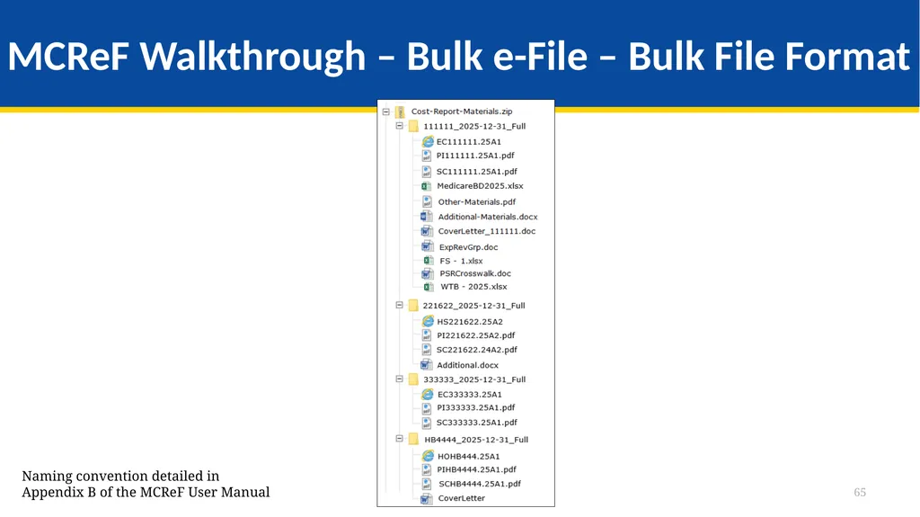 Medicare Part A Cost Report e-Filing Updates - slide 65 of 89