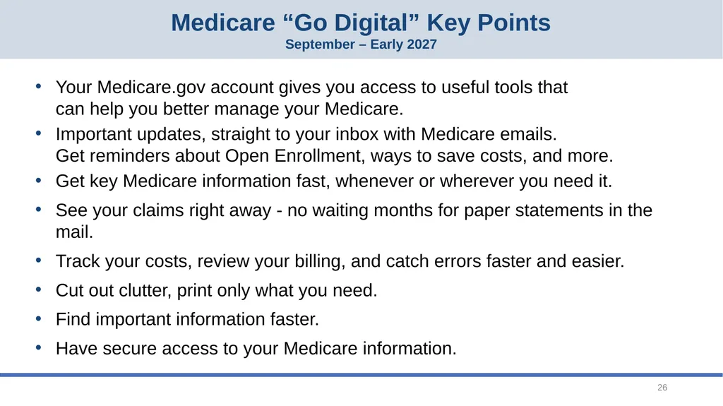 Medicare Open Enrollment September 2026 2 Main - slide 26 of 34