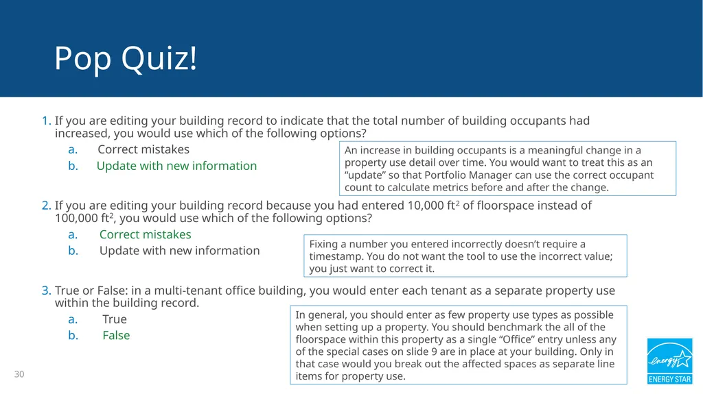 Portfolio Manager 201: Editing Property Details, - slide 30 of 64