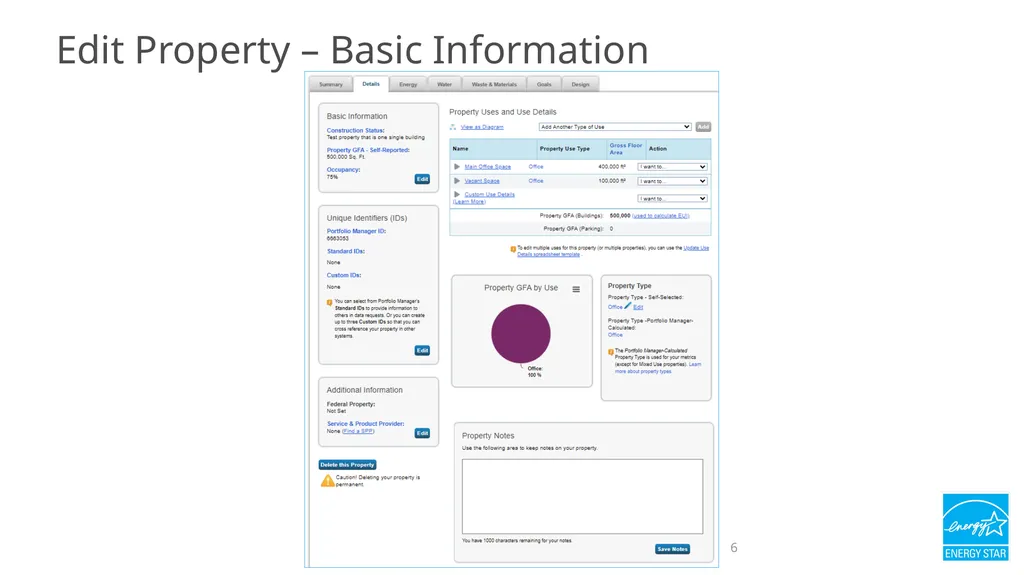 Portfolio Manager 201: Editing Property Details, - slide 6 of 64