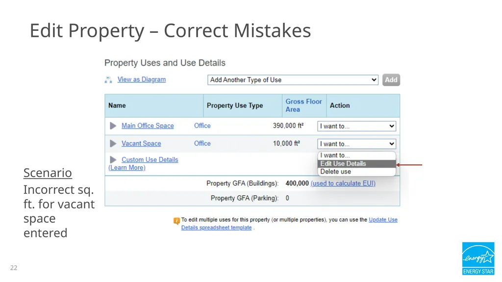 Portfolio Manager 201: Editing Property Details, - slide 22 of 64