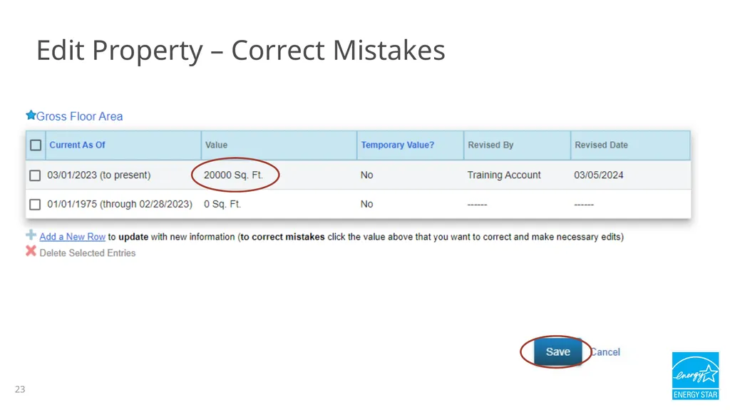 Portfolio Manager 201: Editing Property Details, - slide 23 of 64