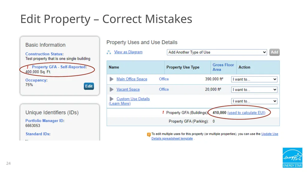Portfolio Manager 201: Editing Property Details, - slide 24 of 64