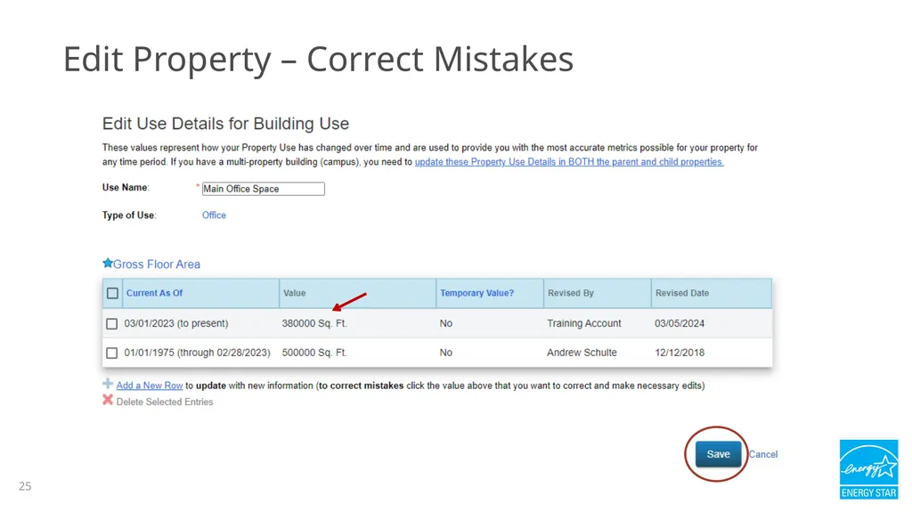 Portfolio Manager 201: Editing Property Details, - slide 25 of 64