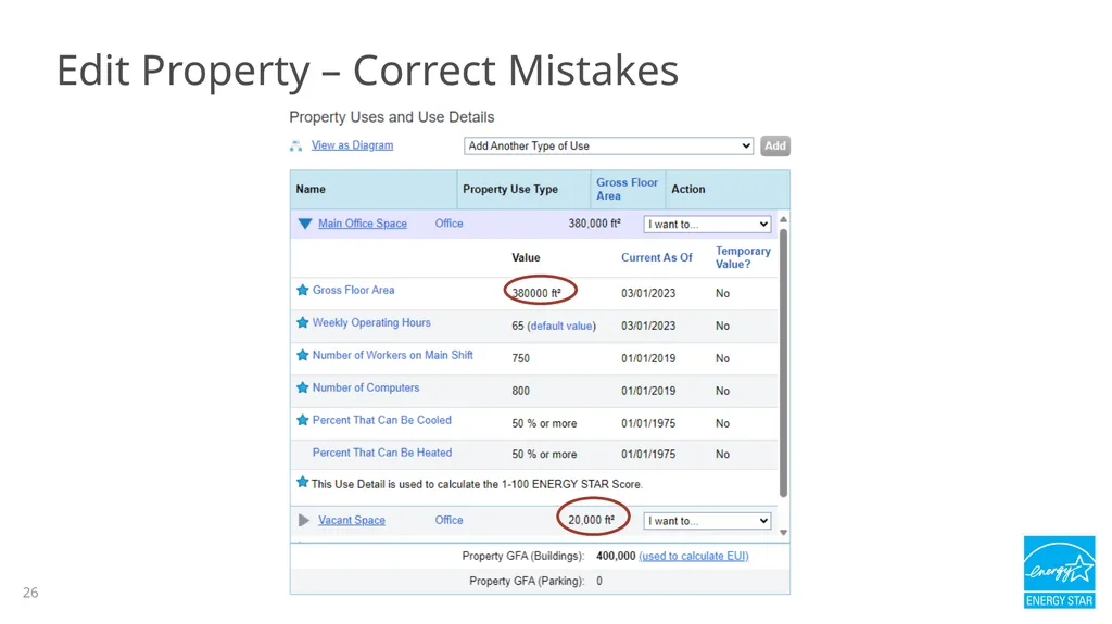 Portfolio Manager 201: Editing Property Details, - slide 26 of 64