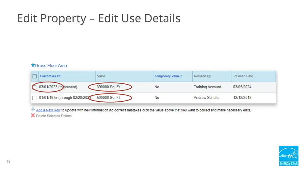Portfolio Manager 201: Editing Property Details, - slide 19 of 64