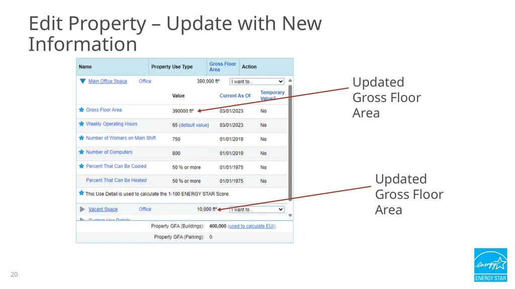 Portfolio Manager 201: Editing Property Details, - slide 20 of 64