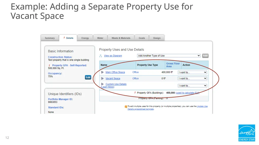 Portfolio Manager 201: Editing Property Details, - slide 12 of 64