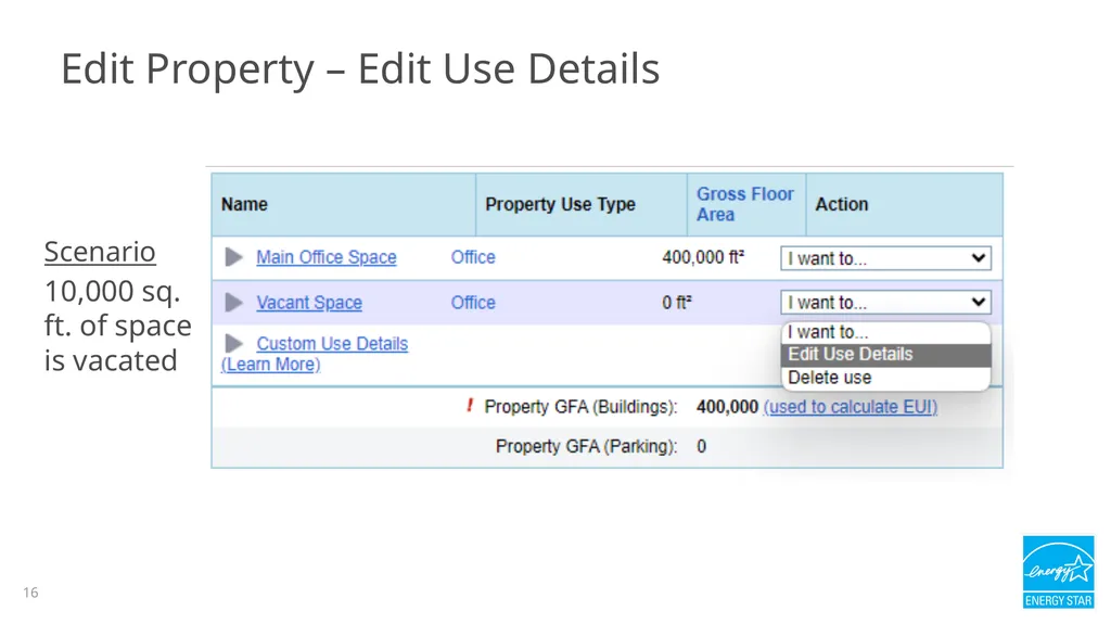 Portfolio Manager 201: Editing Property Details, - slide 16 of 64