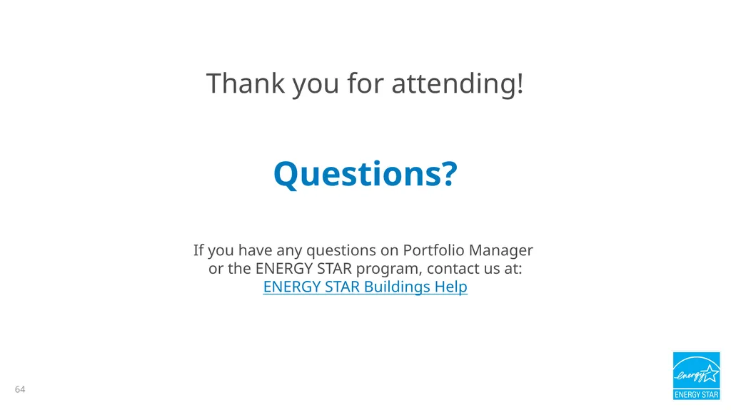 Portfolio Manager 201: Editing Property Details, - slide 64 of 64