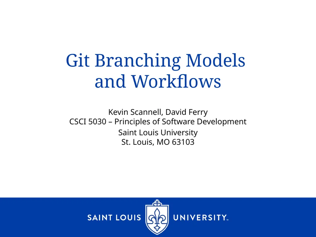 Git Branching Models and Workflows 1 Kevin - slide 1 of 13