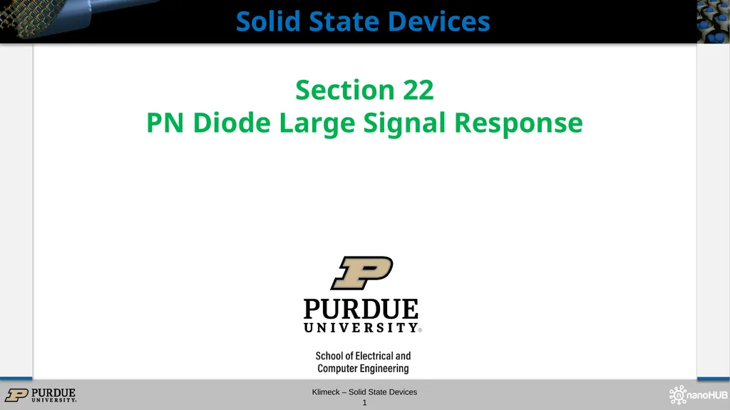 Section 22 PN Diode Large Signal Response Solid - slide 1 of 35