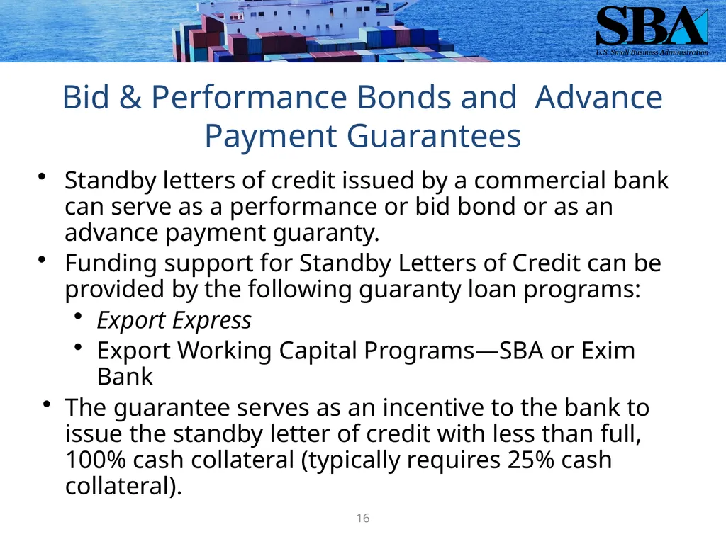 SBA Loan Programs to Support Small Business - slide 16 of 23