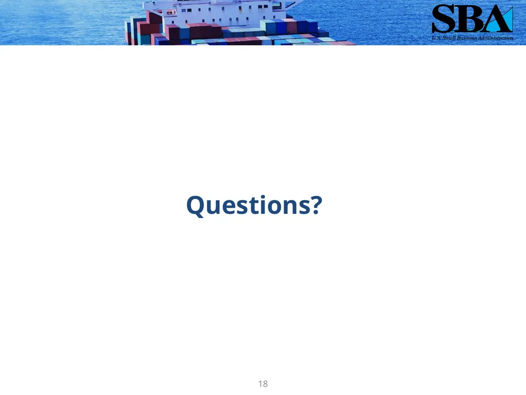 SBA Loan Programs to Support Small Business - slide 18 of 23