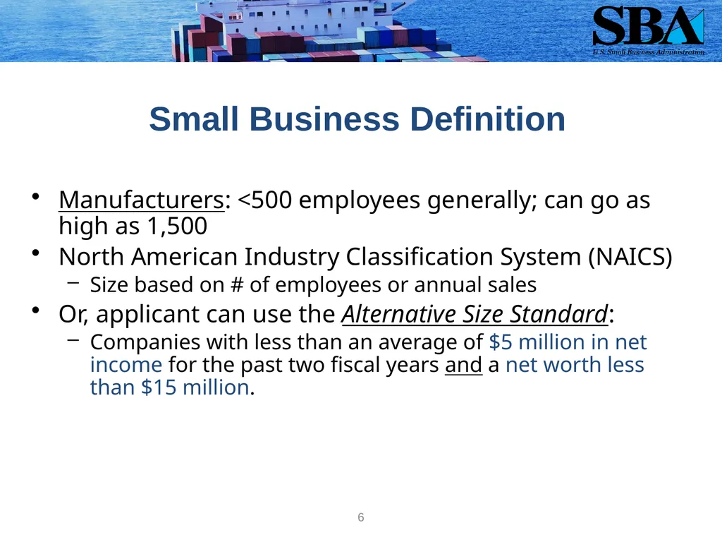 SBA Loan Programs to Support Small Business - slide 6 of 23