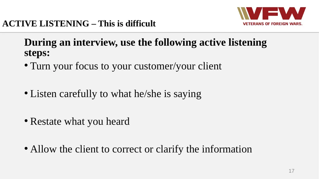 CONDUCTING AN INTERVIEW Gregg Orto Deputy - slide 17 of 26