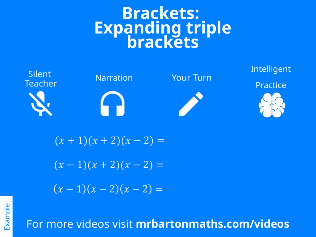 Brackets: Expanding triple brackets For more - slide 1 of 4