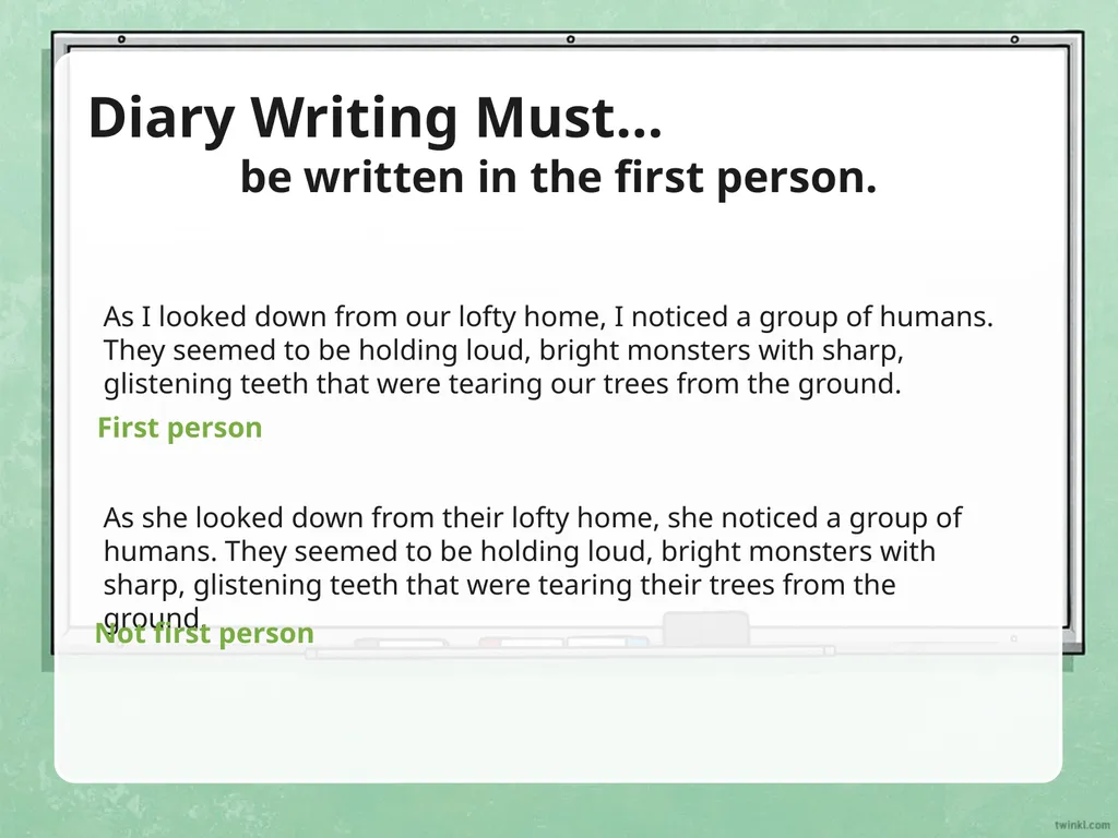 Writing a Diary Entry When you write a diary entry - slide 5 of 16