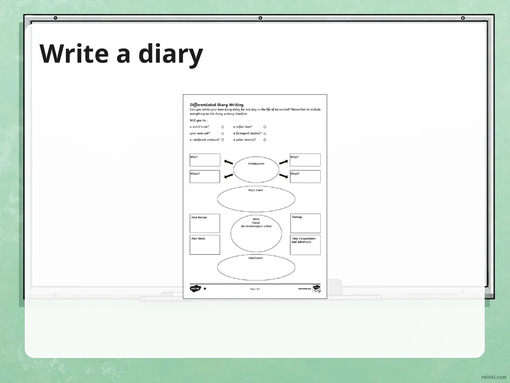 Writing a Diary Entry When you write a diary entry - slide 14 of 16