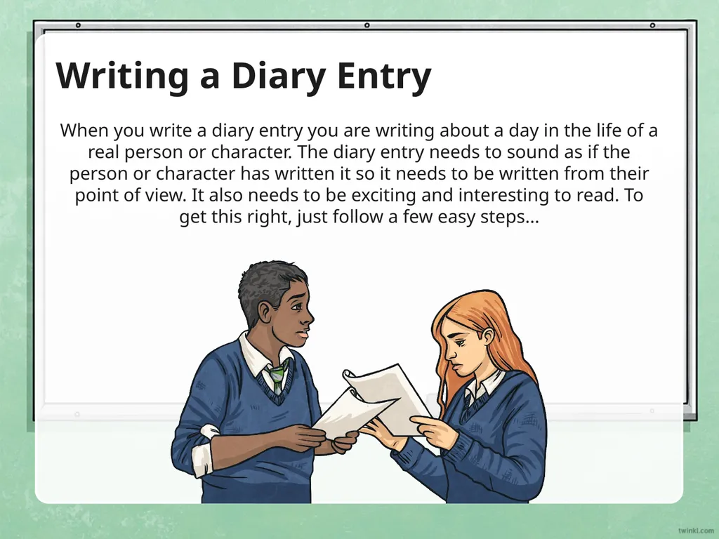Writing a Diary Entry When you write a diary entry - slide 2 of 16