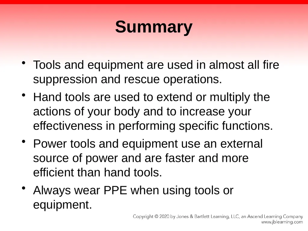 CHAPTER 8 Fire Fighter Tools and Equipment - slide 64 of 72