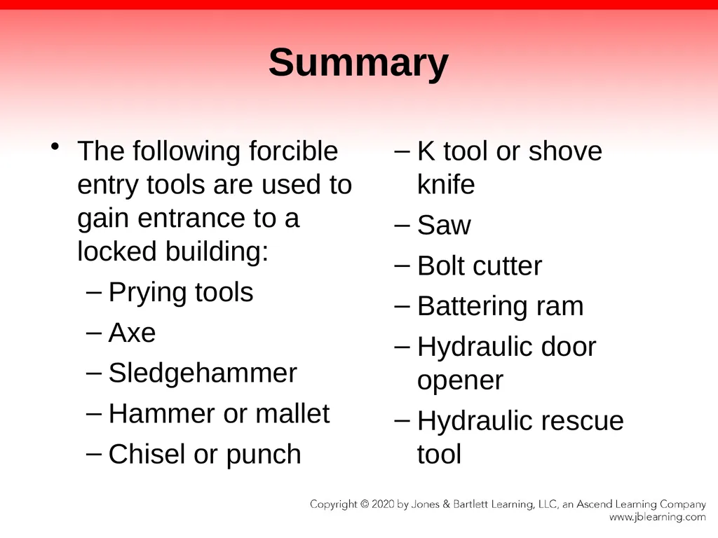 CHAPTER 8 Fire Fighter Tools and Equipment - slide 66 of 72