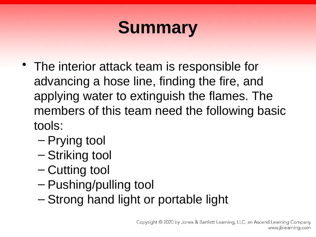 CHAPTER 8 Fire Fighter Tools and Equipment - slide 67 of 72