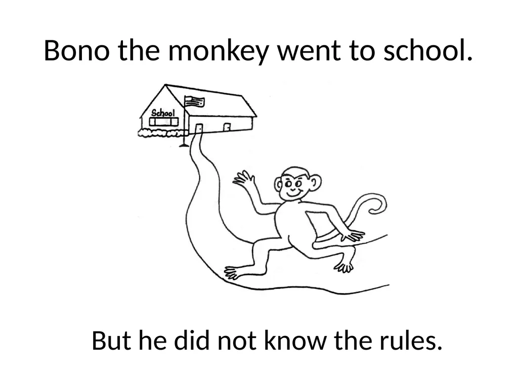 Bono the Monkey Went to School Bono the monkey - slide 2 of 21