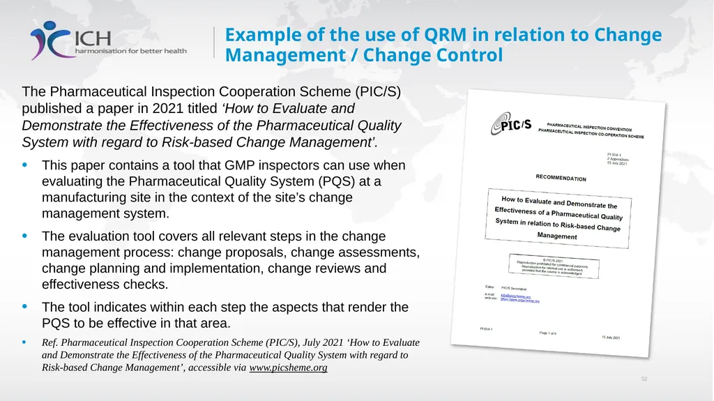 Annex II: Potential Applications Quality Risk - slide 52 of 62