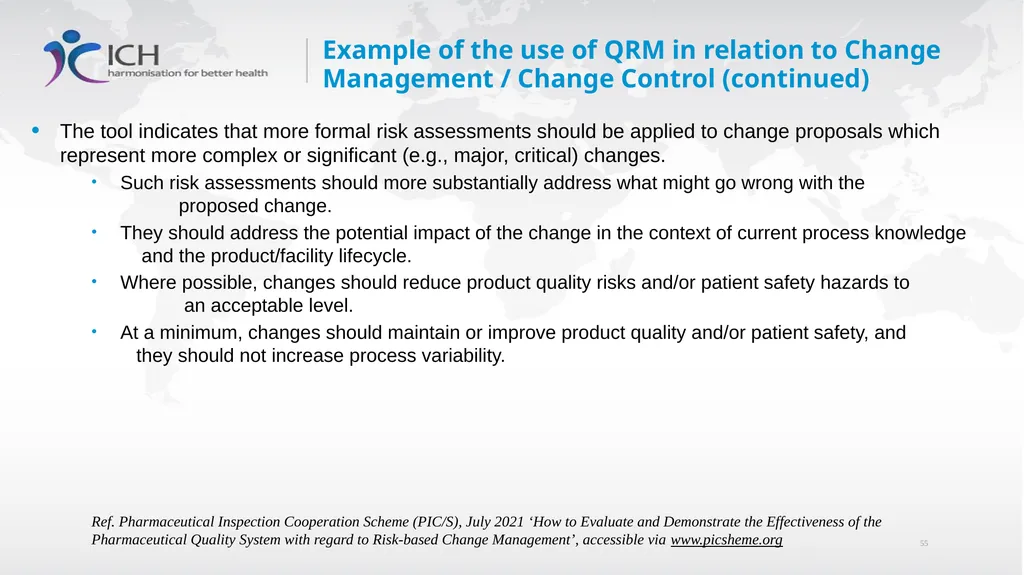 Annex II: Potential Applications Quality Risk - slide 55 of 62