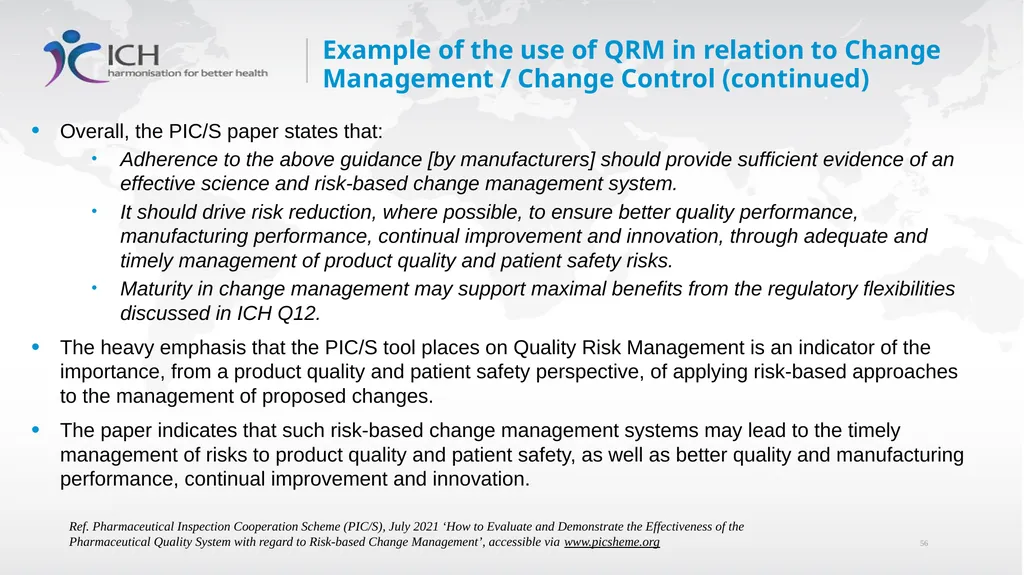 Annex II: Potential Applications Quality Risk - slide 56 of 62