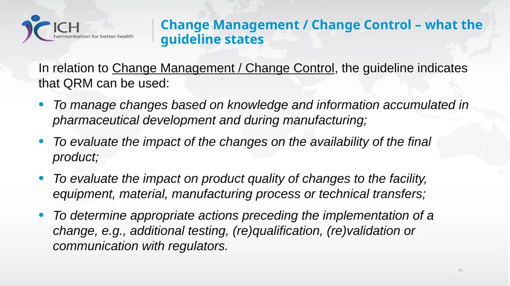 Annex II: Potential Applications Quality Risk - slide 49 of 62