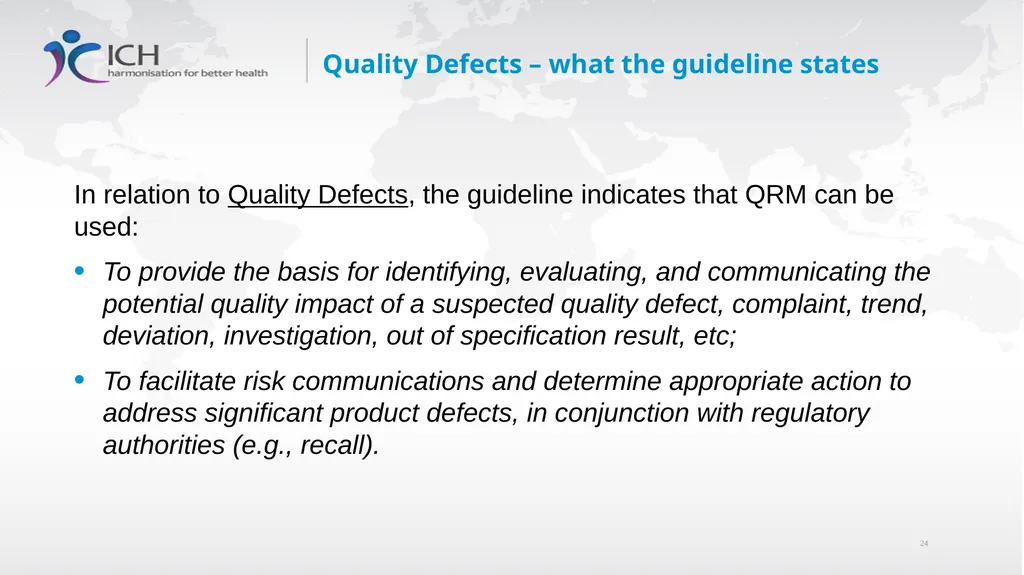 Annex II: Potential Applications Quality Risk - slide 24 of 62