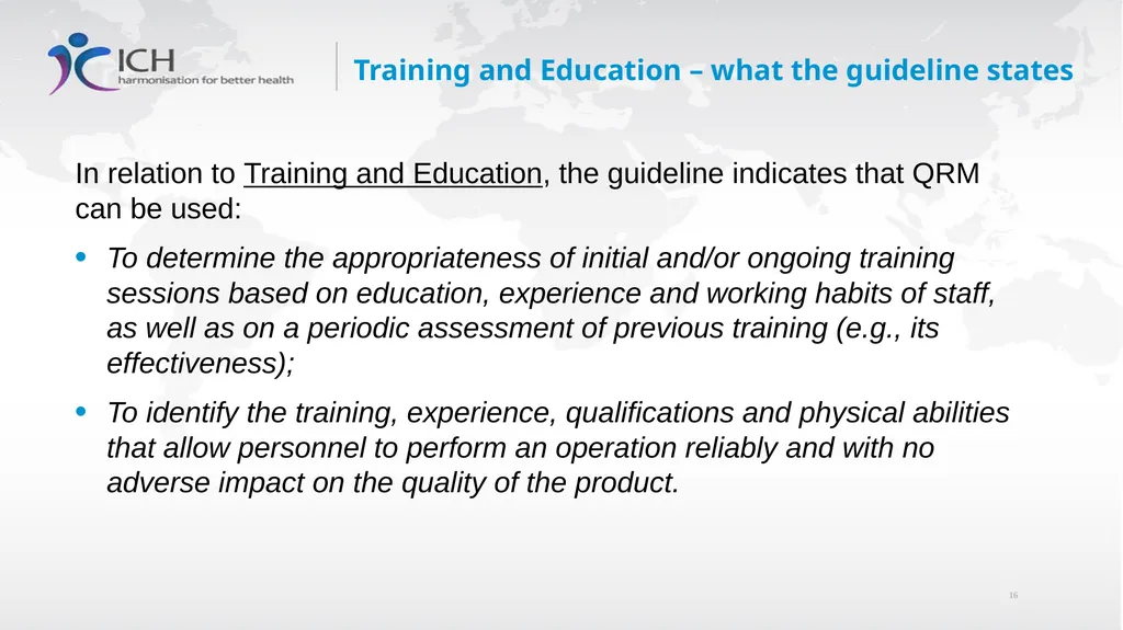 Annex II: Potential Applications Quality Risk - slide 16 of 62