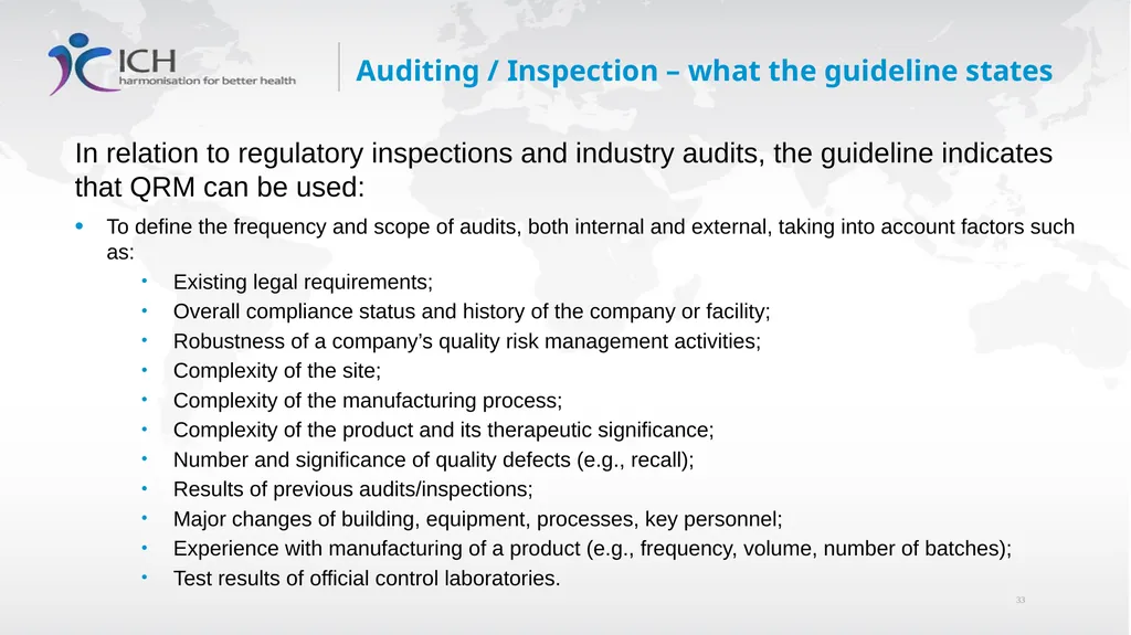 Annex II: Potential Applications Quality Risk - slide 33 of 62