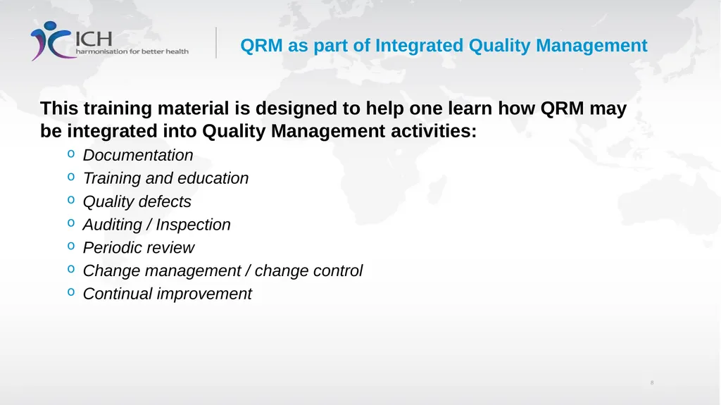 Annex II: Potential Applications Quality Risk - slide 8 of 62
