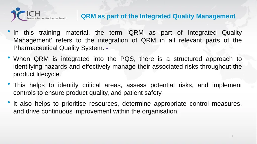 Annex II: Potential Applications Quality Risk - slide 4 of 62