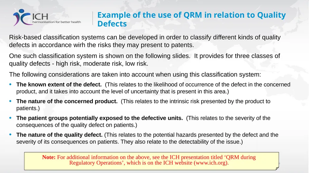 Annex II: Potential Applications Quality Risk - slide 28 of 62
