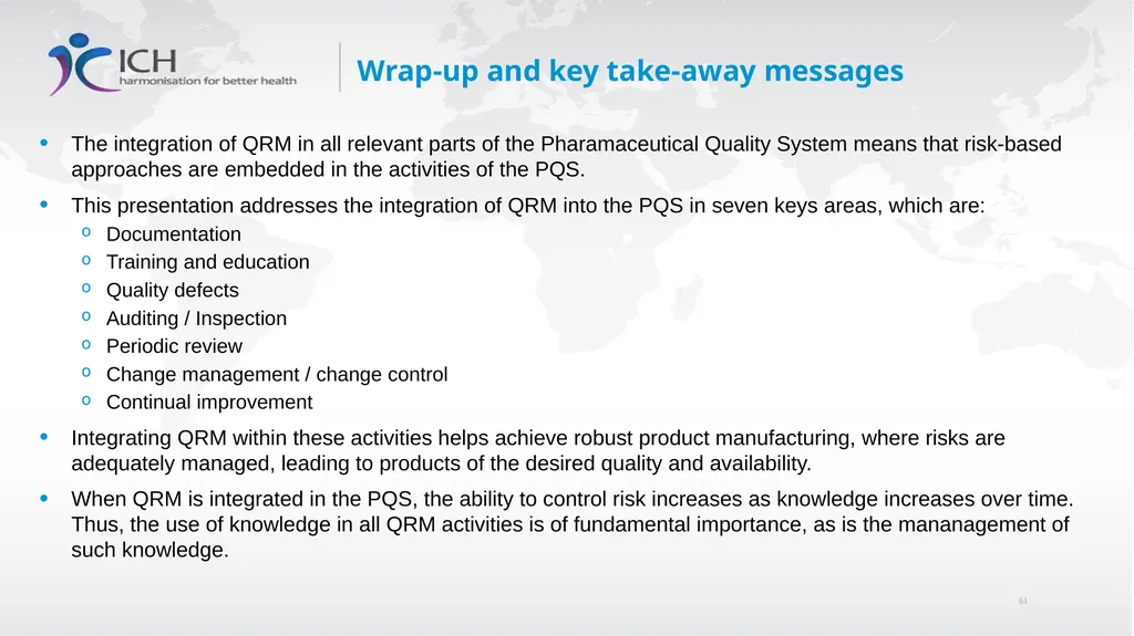 Annex II: Potential Applications Quality Risk - slide 61 of 62