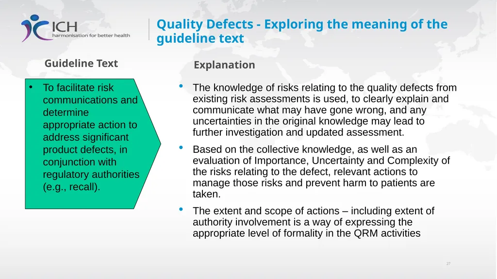 Annex II: Potential Applications Quality Risk - slide 27 of 62