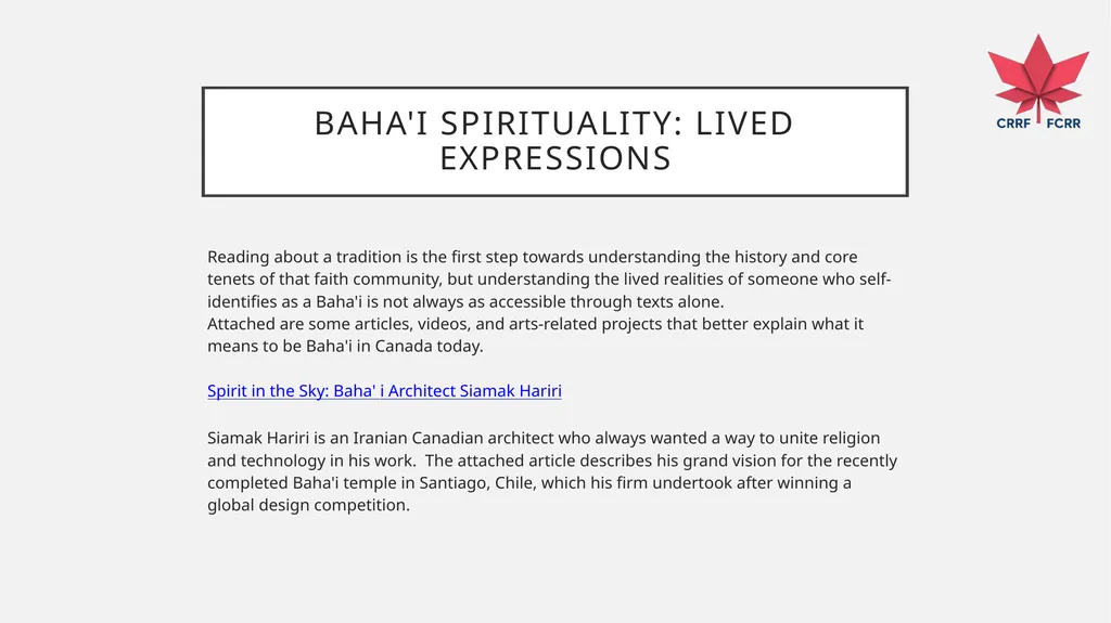 Interfaith Learning and Understanding CRRF - slide 188 of 227