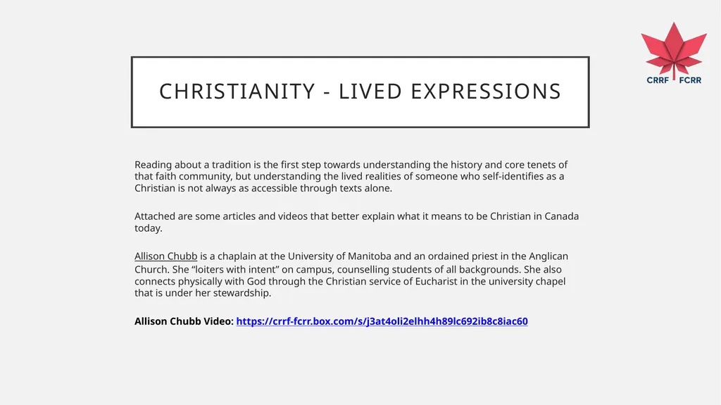 Interfaith Learning and Understanding CRRF - slide 75 of 227