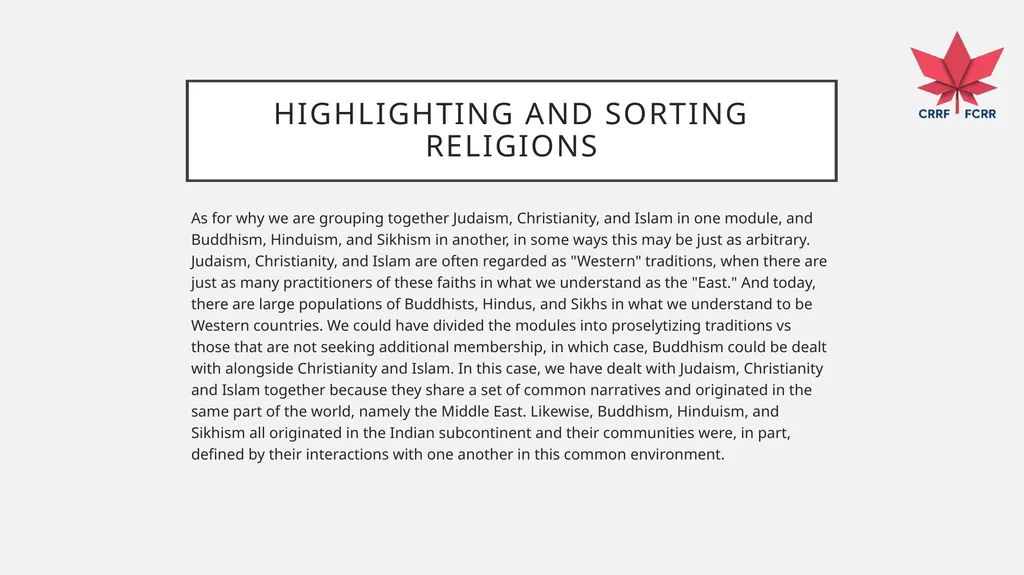 Interfaith Learning and Understanding CRRF - slide 34 of 227