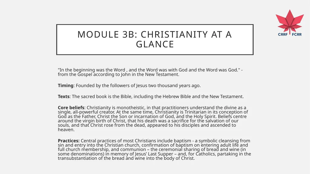 Interfaith Learning and Understanding CRRF - slide 64 of 227